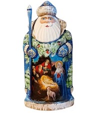 Christmas Decoration Russian Santa Claus Figurine Hand Painted Nativity  Scene