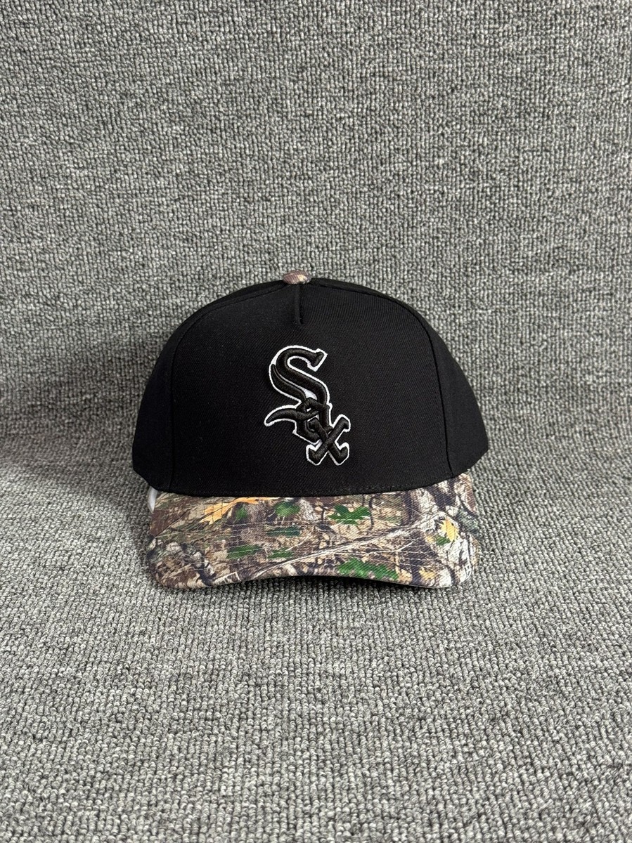 Mitchell & Ness White Sox Snapback Camo Brim Black Hat Adjustable
