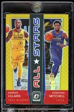 2021-22 Donruss Optic DAMIAN LILLARD - DONOVAN MITCHELL All Stars Gold Prizm /10