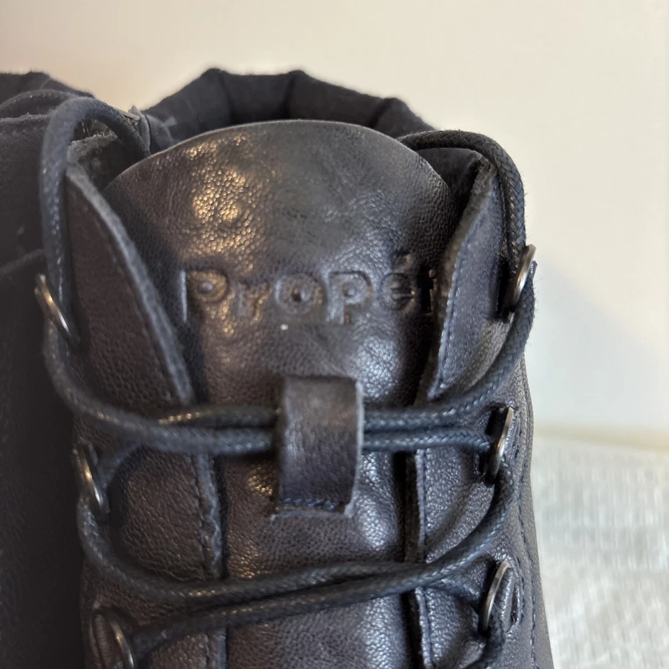 Botín Propet Delaney para mujer azul marino cremallera lateral encaje frontal WFV002L talla 10 usado en excelente estado Foto 2 de 4