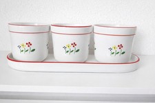 R.B. Bernarda Portugal Plant Pot Set on Tray – Floral Ceramic Planters
