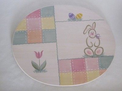Basket Accessories Painted Lid for Longaberger  2002 Easter Basket ~ Bunny~Eggs