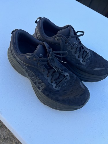 Men’s Black HOKA One One Bondi 8 Running Shoes Size 12 - Picture 2 of 8