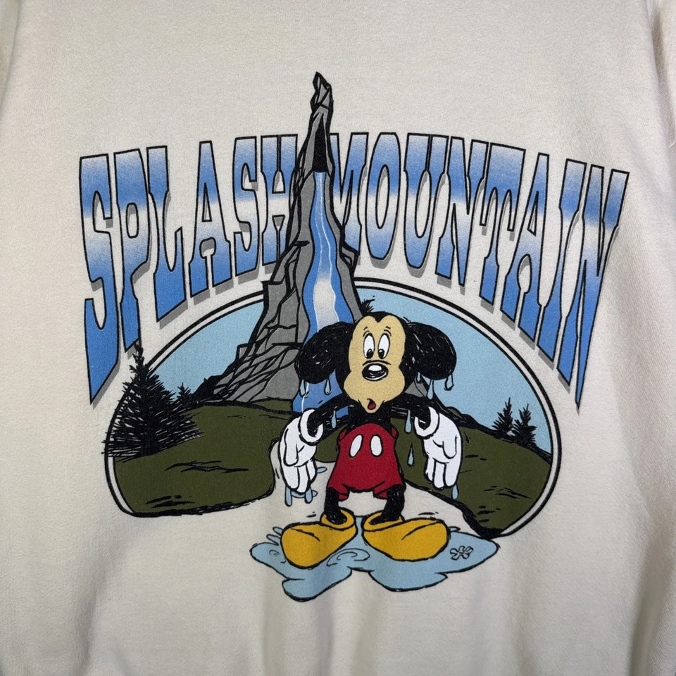 Moletom Vintage Splash Mountain Extra Grande Anos 90 Disney Mickey Mouse Raro Graal Desenho Animado - Imagem 2 de 4