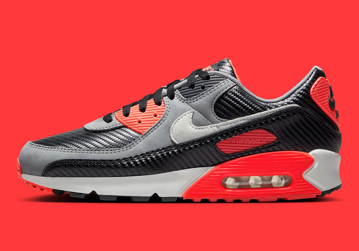 Nike Air Max 90 PRM Infrared Carbon Fiber Photon Dust Cool Grey HM9432-001 Men's