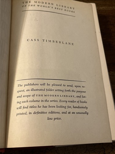 CASS TIMBERLANE by Sinclair Lewis Modern Library Vintage Hardcover DJ 1945 - Picture 6 of 10