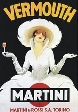 Vintage Werbeschild "1910 MARTINI & ROSSI" WERBUNG, ADVERTISING, POSTER, REKLAME