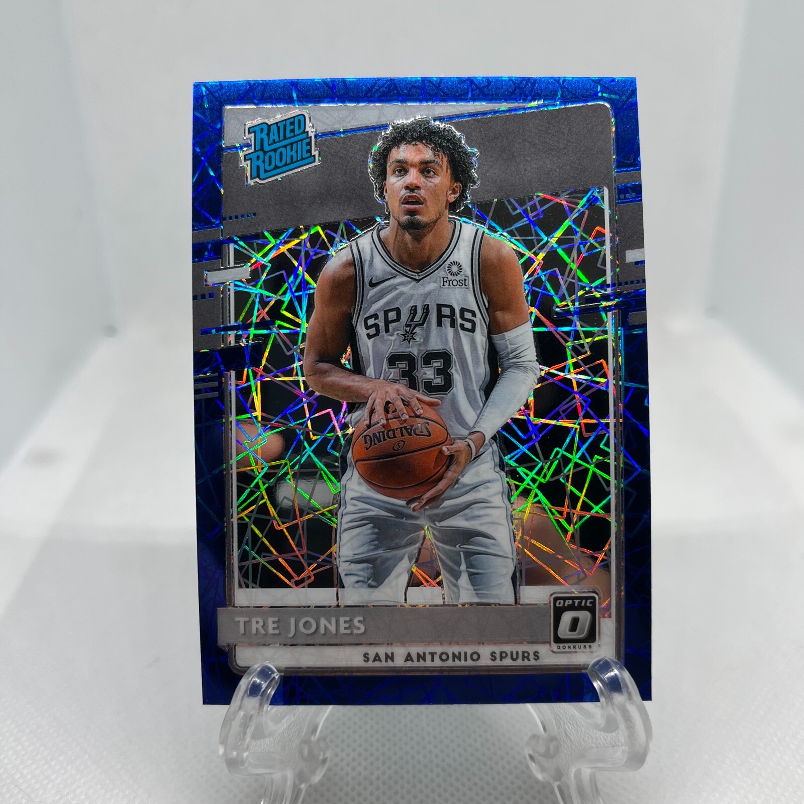 2020-21 Donruss Optic Blue Velocity Tre Jones Rookie San Antonio Spurs #188