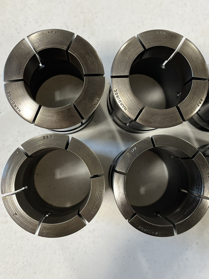 Hardinge 22J Round Lathe Collet Lot Set Chuck 1&5/8” 1&3/4”, 1&7/8”, 2