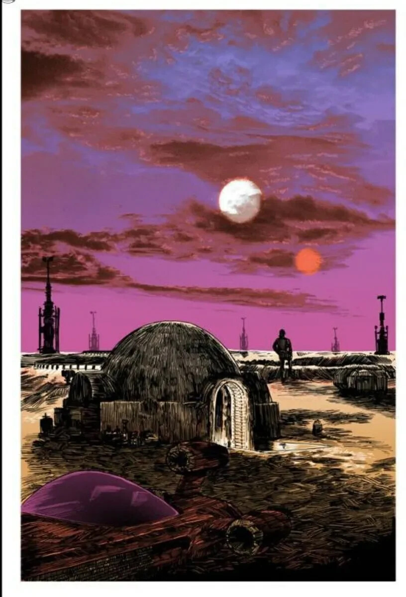 Saga (Star Wars) Tim Doyle Art Print Luke Skywalker Nakatomi Inc