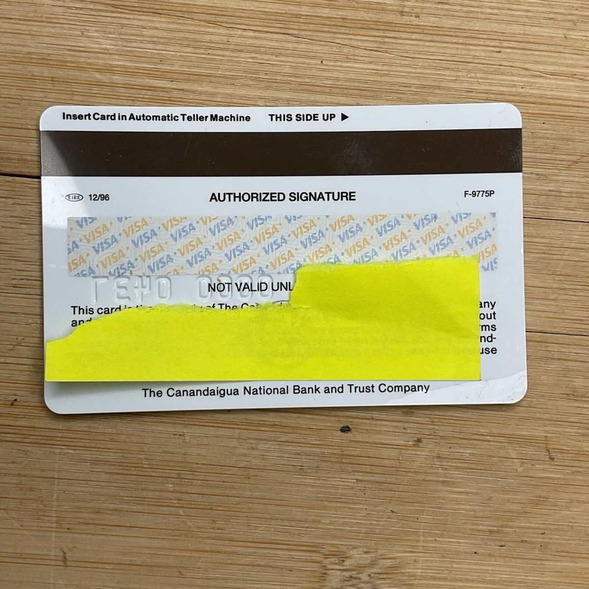 CANANDAIGUA NATIONAL BANK NY Classic Visa Credit Card Expired 1999