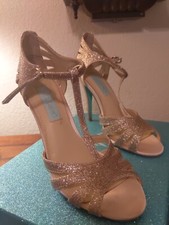 Betsey Johnson Shoes Size 6 SB-Tee 4" Heel Champagne Open Toe