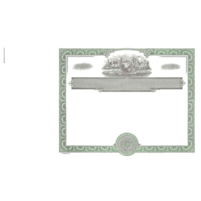 NEW Goes 754 Blank Stock Certificate Size 8-1/2'' Tall x 15'' Wide