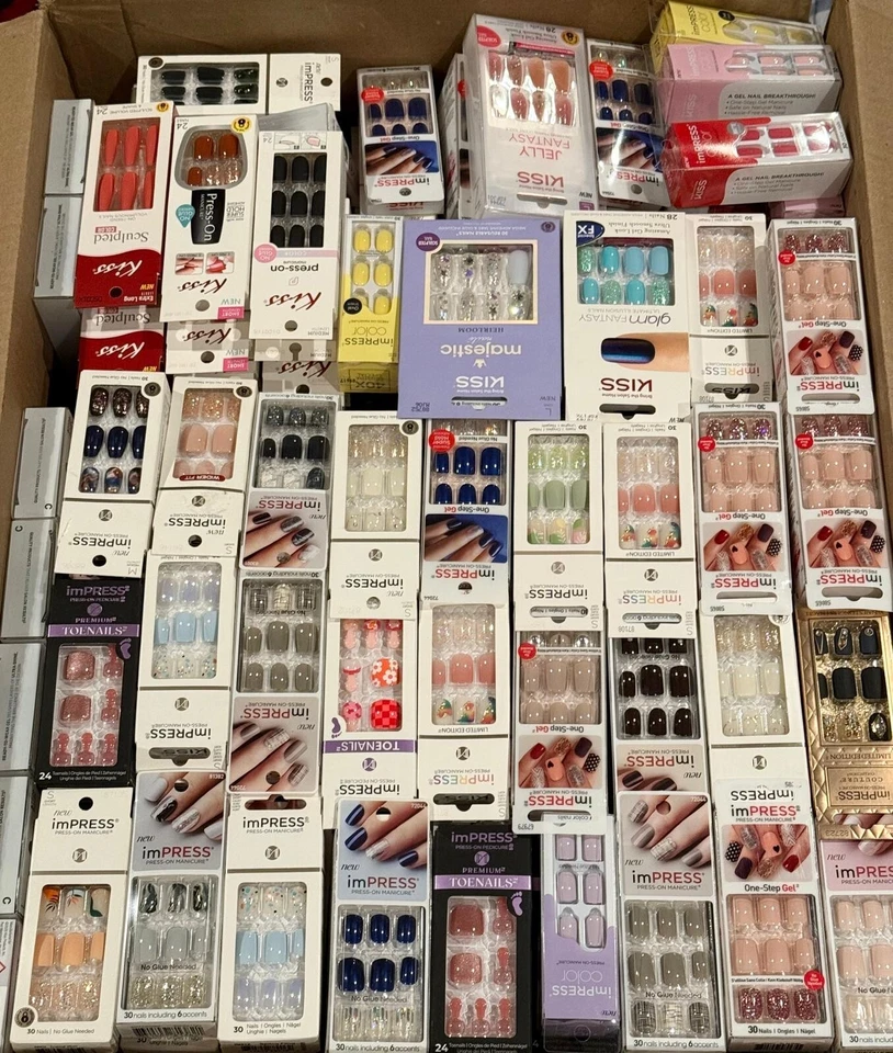 "Set of 100" Kiss imPRESS Nails Mixed LOT**NEW DESIGNS**** CLOSEOUT–Deal# 55**** - Image 2 of 4