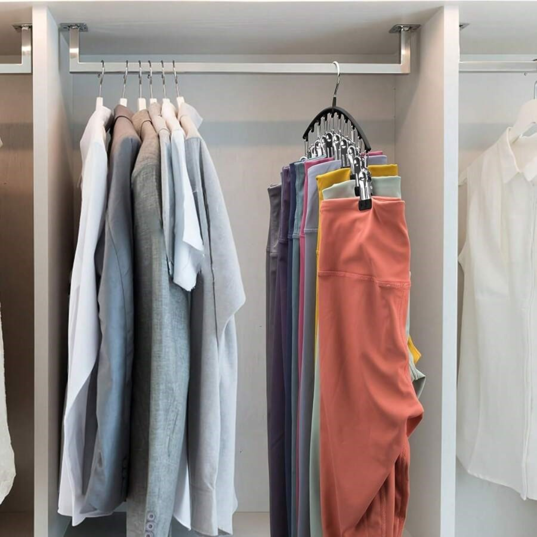 10 Pack Legging Hangers With Clips - Space Saving Closet Organizer For Yoga Pants, Shorts & More - View #8