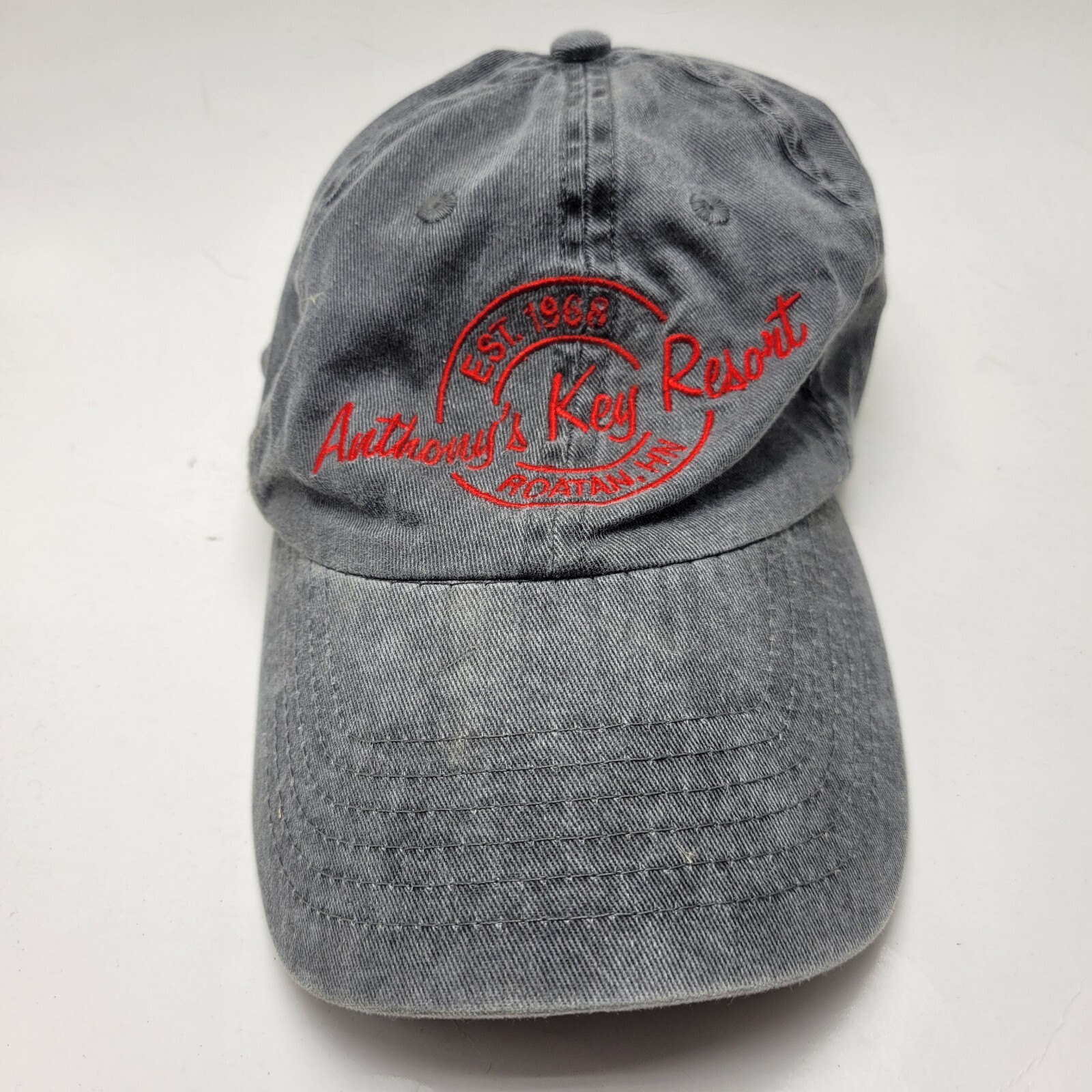 Anthonys Key Resort Roatan HN Hat Cap Gray Adult Used Strapback G18D Falak Tayyeb Platinum