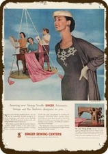 1956 SINGER Sewing Machine Center Vintage-Look DECORATIVE REPLICA METAL SIGN