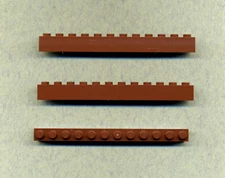 LEGO - 6112 - 1x12 - Brick - Brown/RedBrown - from Minecraft 21227 - 3 Pieces