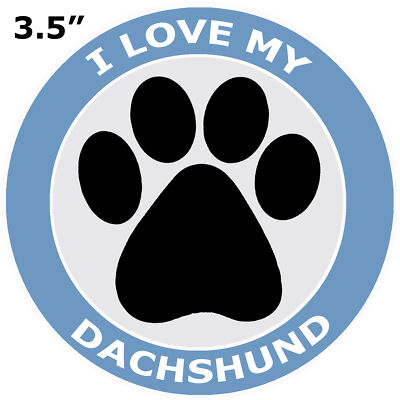I Love My Dachshund - Car Truck Window Bumper Sticker Decal Canine Pet Dog Breed