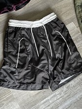 Vintage VTG 90s Nike Black White Swoosh Logo Gym Mesh Basketball Shorts Mens S