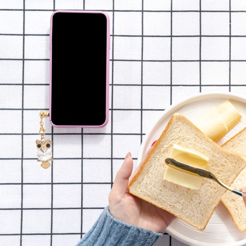 Staubdichte Stecker für das Telefon mit Strass-Eulenanhänger Ohrhörer Zubehör - 第 12/12 張圖片
