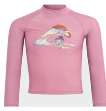 NWT Adidas Disney Princess Girls Long Sleeve Rash Guard Sz S 9-10 Years 