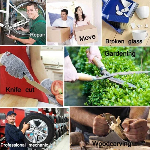 1 Paar Schnittfeste Schnittschutz Handschuhe Metzger Küche Glas Arbeit Werkzeug - Bild 5 von 19