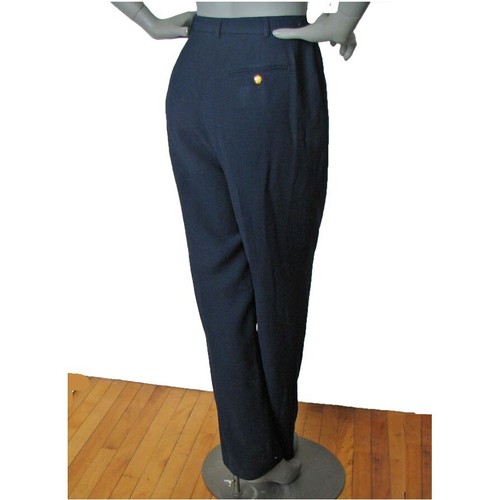 Ralph Lauren Size: 12 Deep Navy Pants, Gold Logo Buttons Wool/Elastane Pockets - Picture 5 of 8