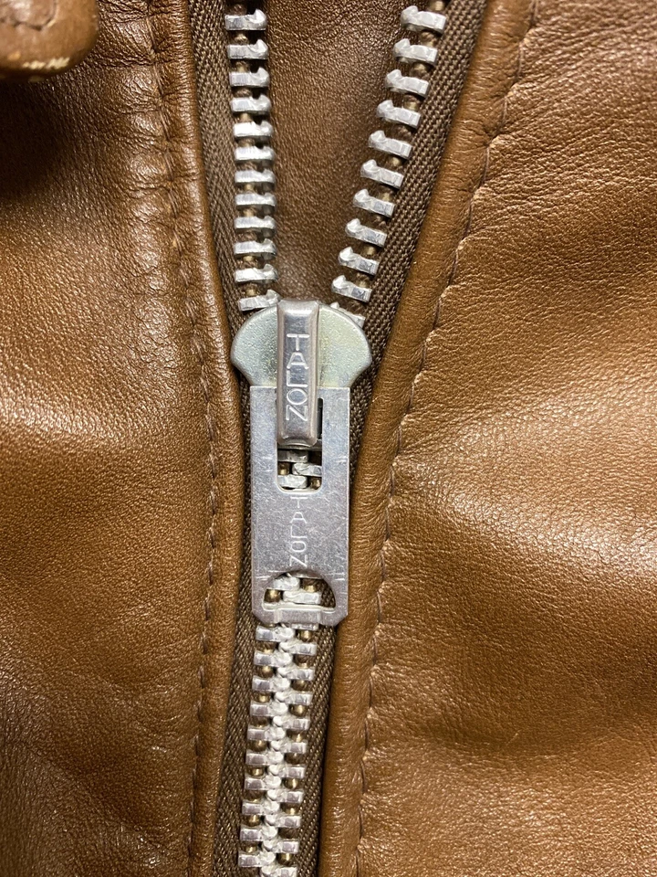 Chaqueta de cuero Schott Café Racer vintage para mujer talla 10 motocicleta garra cremallera Foto 4 de 4