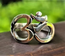 Om Ring 925 STERLING SILVER 925 AUM Ohm Hindu Yoga Om Mantra Talisman Protective