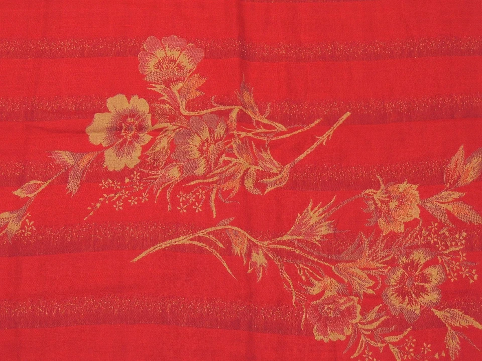 Mesa de lana tejida roja mística superpuesta mantel floral cachemira Jamawar Topper 54" Foto 2 de 3