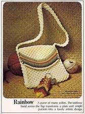 Retro Hippie 1970's Rainbow Macrame Purse Strings Pattern Instruction Book 7119