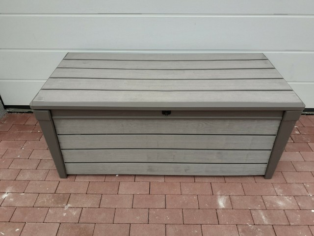 Gartenbox Kissenbox Brushwood Keter Kunststoff Taupe 145x69x60cm Gunstig Kaufen Ebay