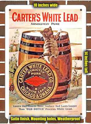 Metal Sign - 1910 Carter's White Lead Paint- 10x14 inches