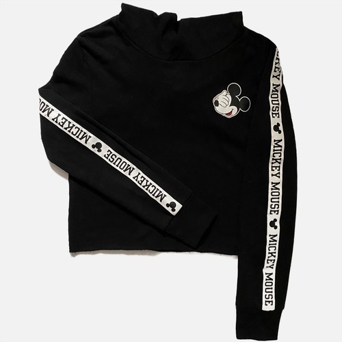 H&M Disney Mickey Mouse Hoodie Pullover Youth 14Y+ Black Hooded Sweatshirt Ears - Picture 4 of 10