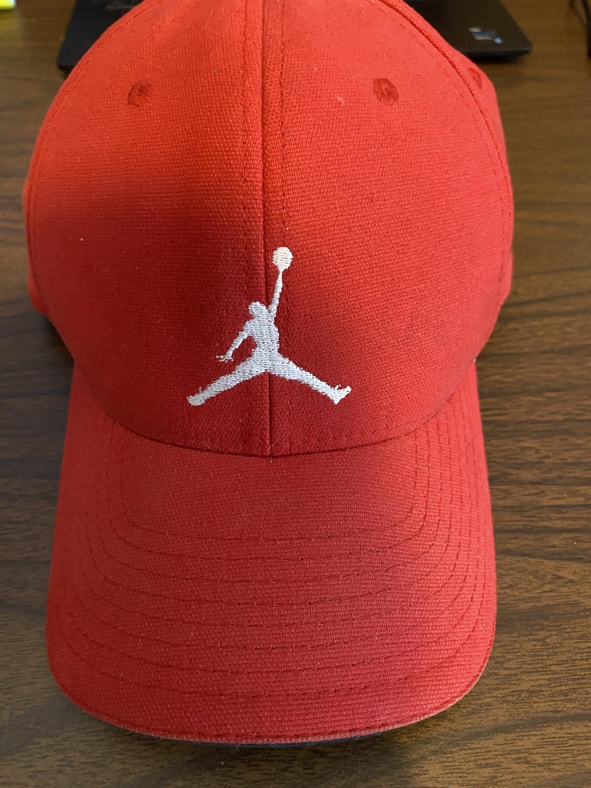 Red air jordan fitted hat L/XL eBay
