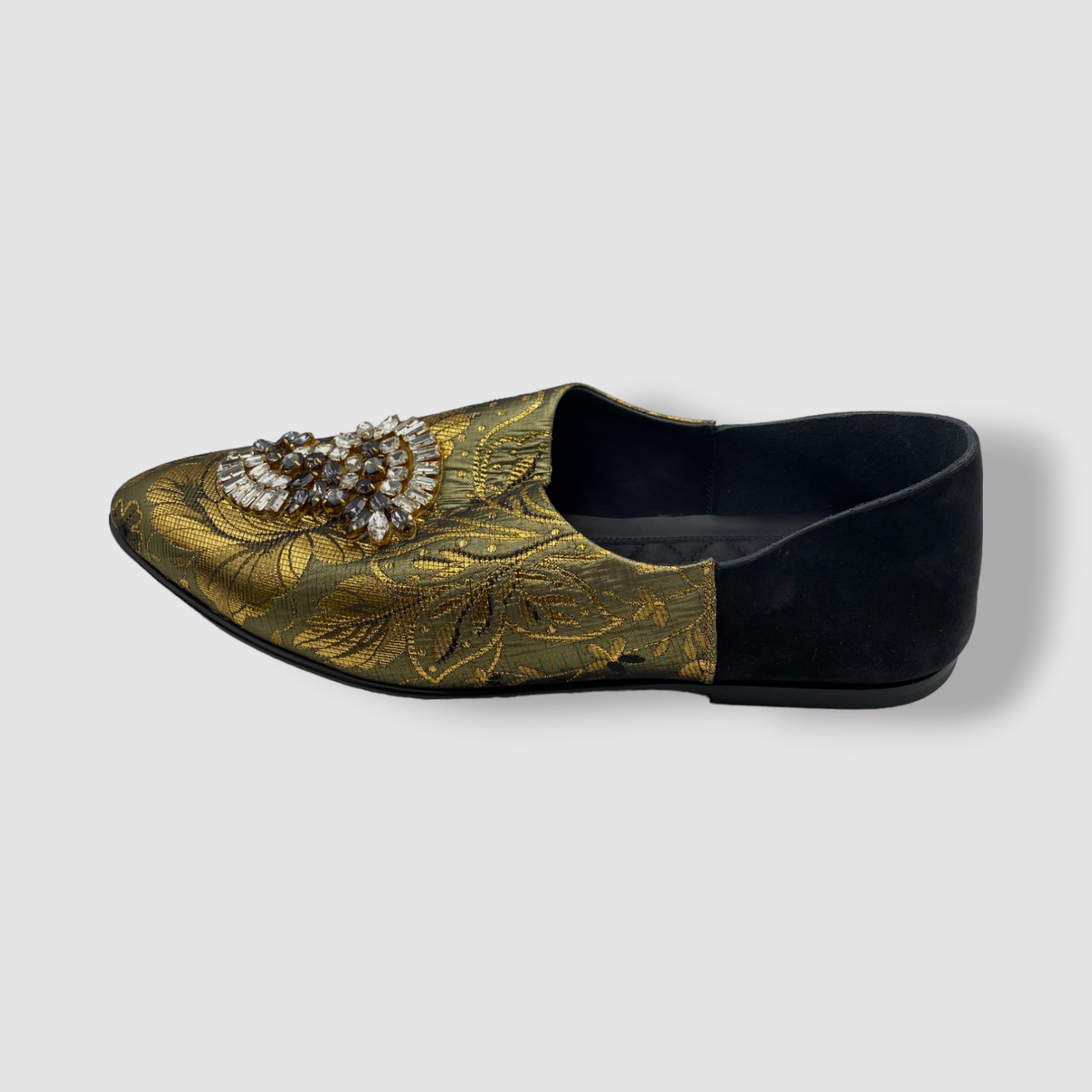 PANTOFOLA D’ORO Scarpe pantofole jacquard Dolce & Gabbana da uomo oro Jason damascato $3545 taglia 11 12