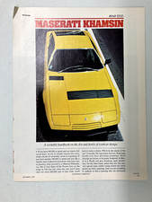 M011 Maserati Road Test 1978 Maserati Khamsin 7 pages September 1978