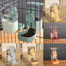 Automatic Small Pet Rabbit Cage Hanging Feeder Bowl Water Bottle Food Dispenser
