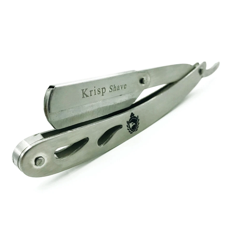 智能胡子切割喉咙不锈钢直RAZOR BARBER SALON +10刀片 — 第 2/2 张图片