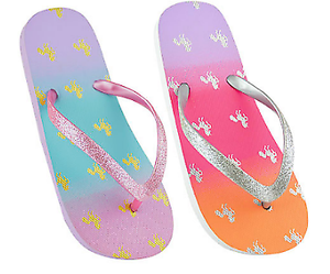 girls unicorn flip flops