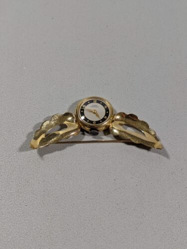 VTG Girard Perregaux Nino Bisso Jewelery 14 KT Yellow Gold Wings Brooch Watch