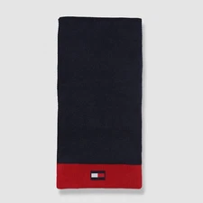 $88 Tommy Hilfiger Men's Blue Flag with logo Scarf Size OS