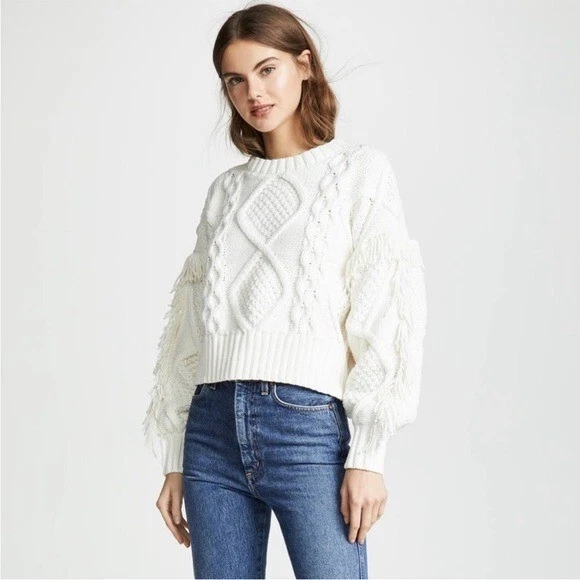 Line and hotsell dot fringe sweater