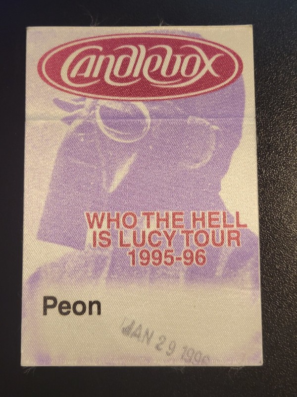 1995 CANDLEBOX - Purple Peon backstage pass-unused-NOT SOLD TO THE PUBLIC