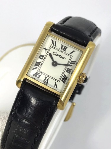 VINTAGE 1978 CARTIER TANK WOMEN'S PRE-MUST 18K ELECTROPLATED 21MM - HAND WIND!