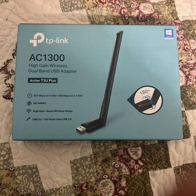 TP-Link USB WiFi Adapter Desktop PC AC1300 USB 3.0 Wireless Dual Band T3U Plus