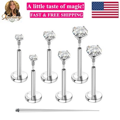 G23 Implant Grade Titanium Flat Back Earrings Hypoallergenic 14K Gold Filled ...