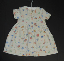 Lands End Dress Tea Party Print Linen Blend Toddler Girl Size 3T