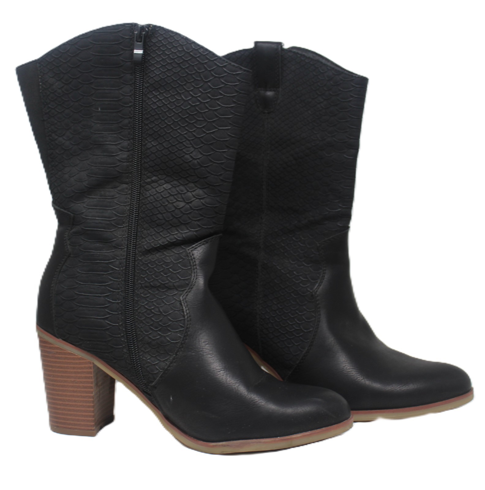 Luoika Women's 10 Wide Width Cowboy Cowgirl Boots Wide Calf Pointed Toe Preowned